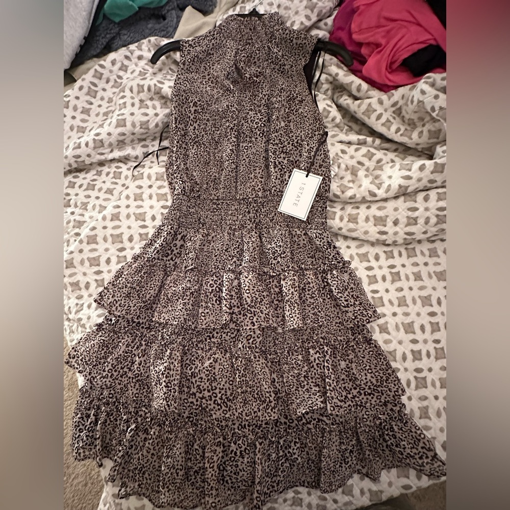 1. STATE Leopard dress